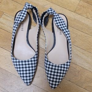 Jon Joseph black and white slingbacks